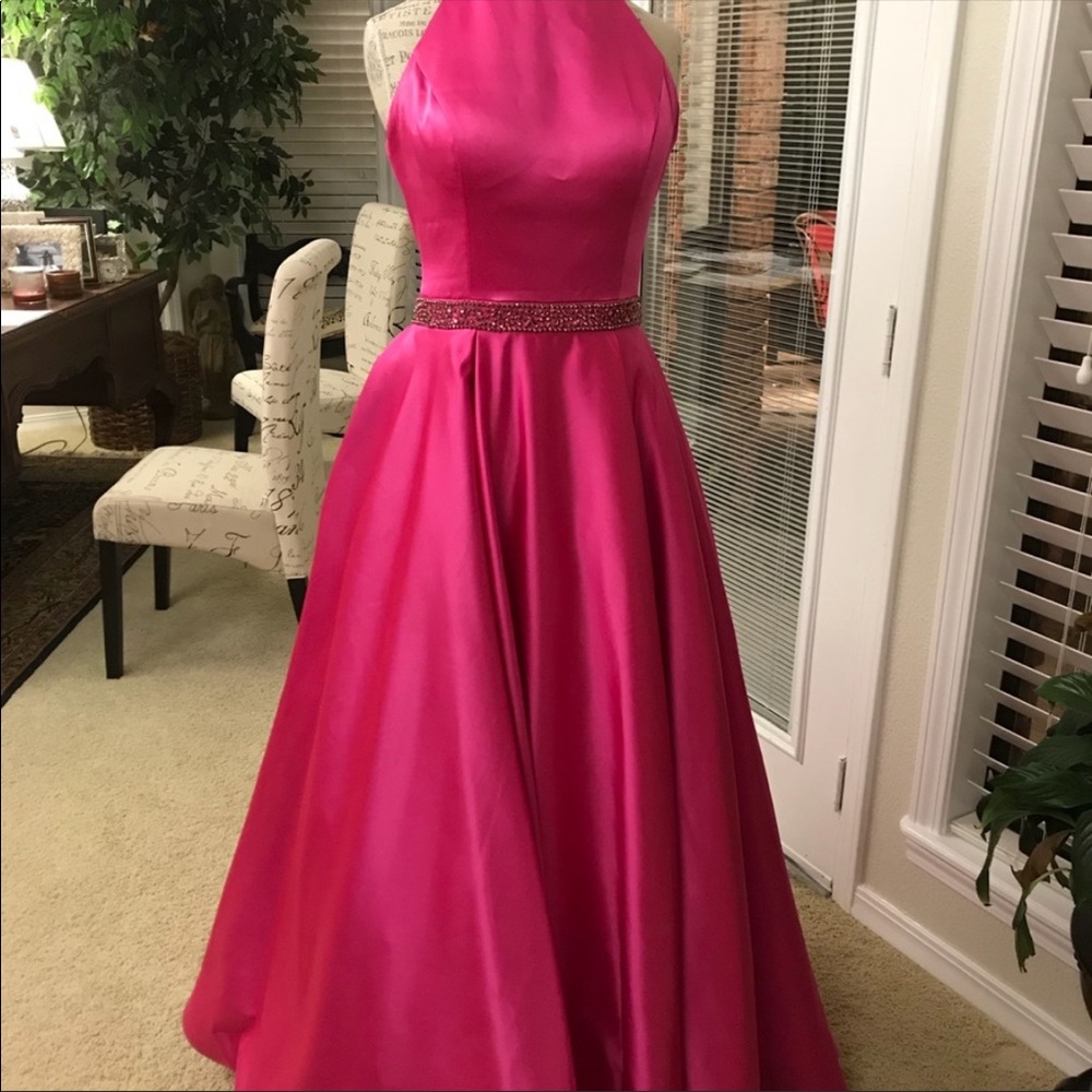 Sherri Hill halter silk formal gown